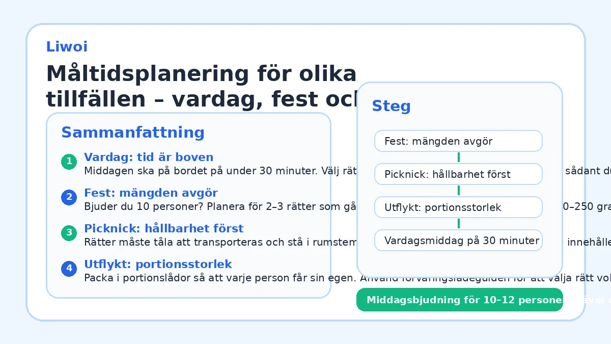 Måltidsplanering för olika tillfällen – vardag, fest och allt däremellan