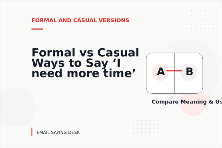Formal vs Casual Ways to Say ‘I need more time’ Formal vs Casual Ways to Say ‘I need more time’